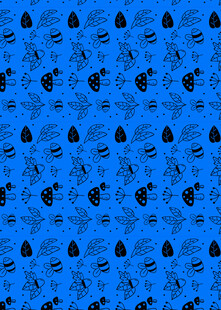 蓝色背景上的黑色图案