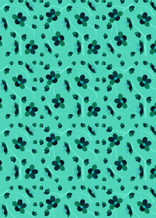 青绿色底小花图案纹理