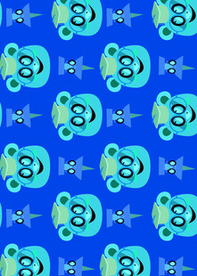 蓝色趣味图案无缝背景