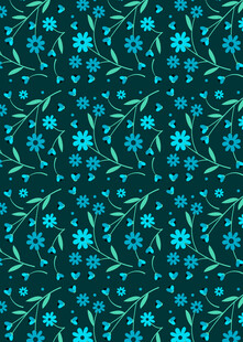 蓝绿花卉图案背景纹理