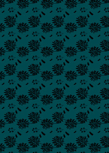 蓝底黑色花卉图案纹理