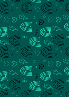 绿色海洋生物图案背景