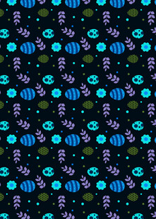 蓝色小鱼图案的深色背景