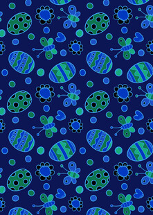 蓝色底多彩瓢虫图案背景