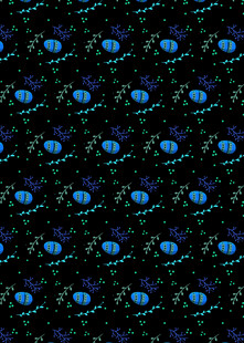 蓝色斑点黑色背景图案