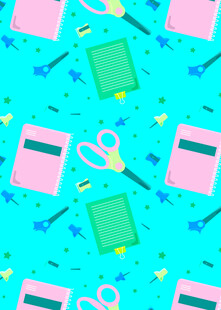 多彩文具图案背景