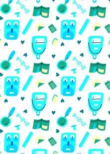 卡通风格安全防护元素图案