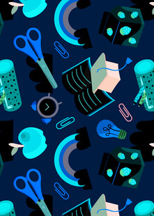 卡通文具图案背景