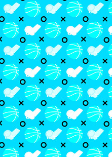 蓝底爱心叶子图案背景