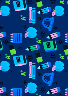 多彩文具图案背景设计