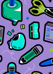 多彩文具图案设计