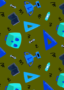 几何文具图案背景设计