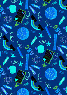 蓝色梦幻宇宙元素图案