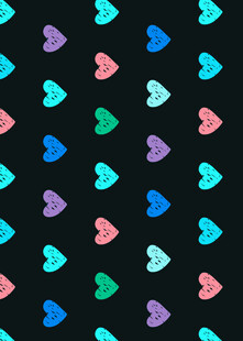 多彩心形图案背景