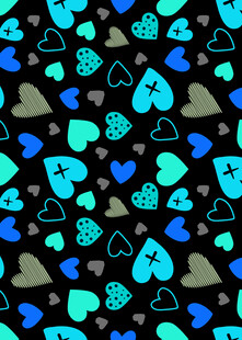 多彩心形图案背景