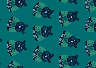 蓝绿相间动物图案背景