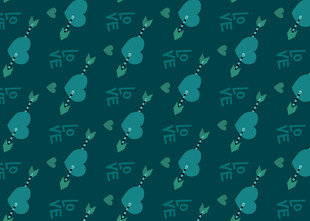 蓝绿色骷髅图案背景