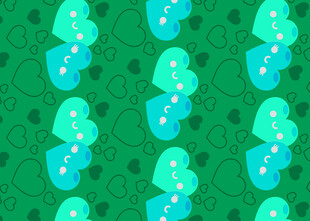 绿色心形图案无缝背景