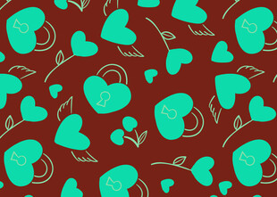 爱心锁图案背景纹理