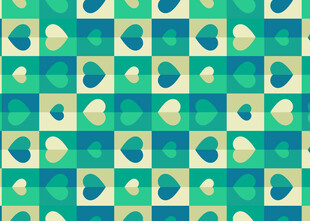 清新绿蓝几何图案背景