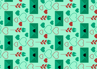 绿色几何花卉图案背景