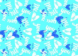 蓝底植物图案纹理背景