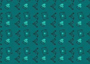 蓝绿色海洋生物图案背景