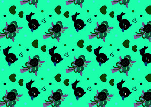 绿底黑瓢虫图案纹理