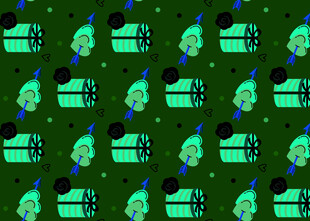 绿色卡通图案无缝背景图