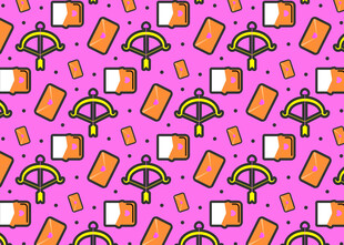 粉色背景的物品图案