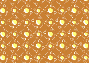 橙色底黄色圆点几何图案