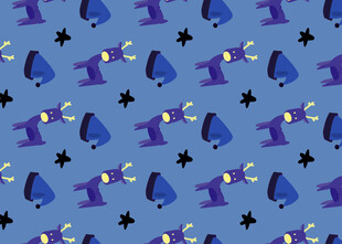 蓝色喇叭星星图案背景