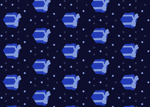 蓝色太空主题图案布料