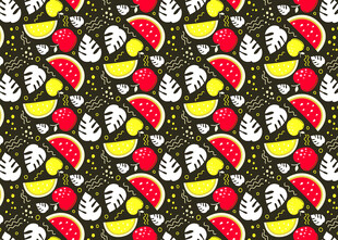 西瓜柠檬图案印花布料