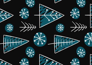 蓝白几何图案圣诞风背景