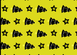 黄色背景星星图案设计