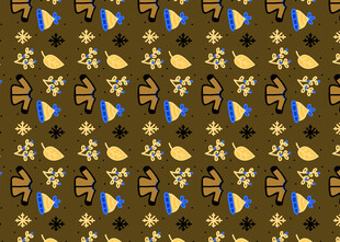 复古花卉昆虫图案背景