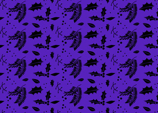 紫色背景上的黑色飞鸟图案