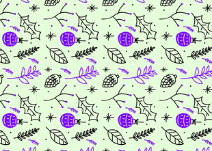 紫色植物图案无缝背景图