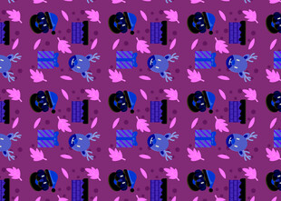 紫色背景多彩图案纹理