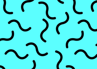 蓝底黑色波浪线条图案