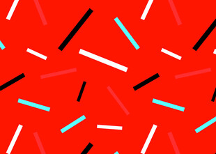 红色背景彩色条纹图案