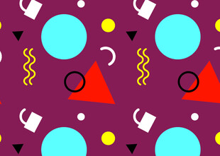 紫色背景几何图案设计