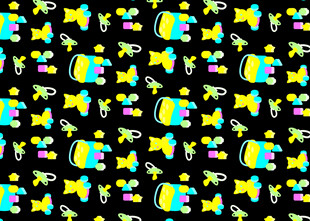 多彩卡通小鱼图案设计