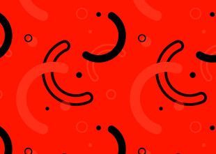 红色背景笑脸图案设计