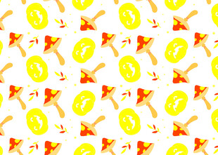 黄色喇叭图案无缝背景