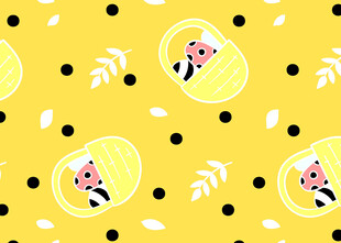 黄色背景的可爱柠檬图案