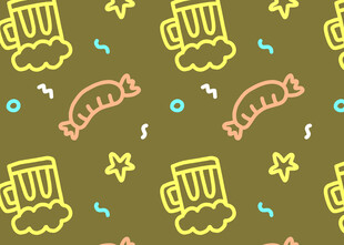 啤酒糖果图案背景