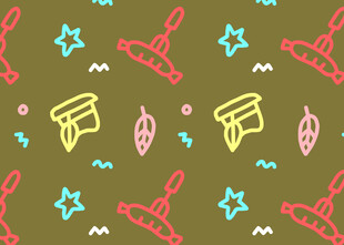 多彩卡通图案背景设计