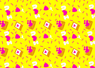 黄色背景水果图案印花